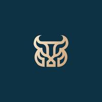 Bison Horn Logo Design Vektor Bild