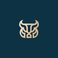 bison horn logotyp design vektor bild