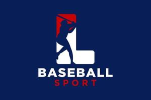 Brief l Baseball Logo Symbol Vektor Vorlage.