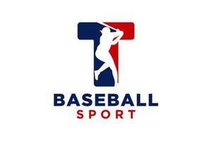 Brief t Baseball Logo Symbol Vektor Vorlage.