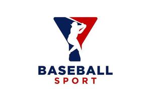 Brief y Baseball Logo Symbol Vektor Vorlage.