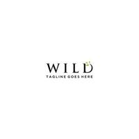 wild und Blatt Logo Zeichen Design vektor