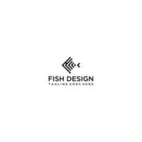 cool fisk linje logotyp, enkel och cool fisk logotyp mall vektor