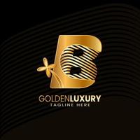 Luxus Gold Brief b Logos. Jahrgang dekorativ Design. vektor