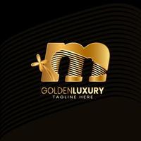 Luxus Gold Brief m Logos. Jahrgang dekorativ Design. vektor