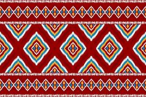 teppich ikat rot gemustert art. geometrisches ethnisches ikat-nahtloses muster im stammes-. amerikanischen und mexikanischen Stil. vektor