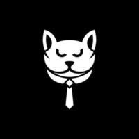 Tier Katze Kopf tragen formal passen kreativ Logo vektor