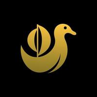 Tier Ente Boot golden modern Logo vektor