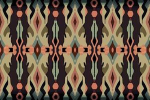 ägyptisch Geometrie Ikat Muster dunkel Pastell- Hintergrund. abstrakt traditionell Volk Antiquität Stammes- ethnisch Grafik Linie. aufwendig elegant Luxus Jahrgang retro Stil. Textur Textil- Stoff Ägypten Muster. vektor