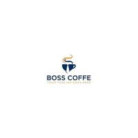 Boss Kaffee Logo Design Vorlage vektor