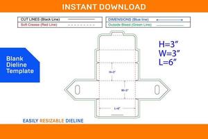 Haus geformt oben Flip Box Dieline Vorlage und 3d Box Design leer Dieline Vorlage vektor