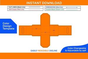 Haus geformt Box mit Griff sterben Schnitt Vorlage und 3d Box Design Farbe Design Vorlage vektor