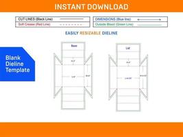 selbst Verriegelung Essen Tablett Box Dieline Vorlage leer Dieline Vorlage vektor