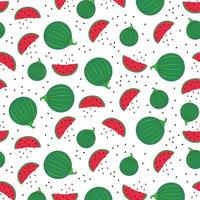 nahtlos Sommer- Muster mit Wassermelonen auf ein Weiß Hintergrund. verwenden wie Verpackung, Hintergrund, Hintergrund, Postkarte, zum Netz verwenden. Vektor