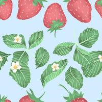 jordgubb frukt sömlös mönster. frukt bakgrund. vektor