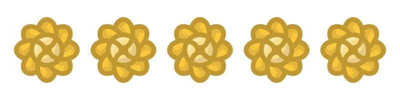 Gold Blume Rang Vektor Symbol auf Weiß Hintergrund