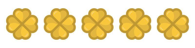 Gold Blume Rang Vektor Symbol auf Weiß Hintergrund