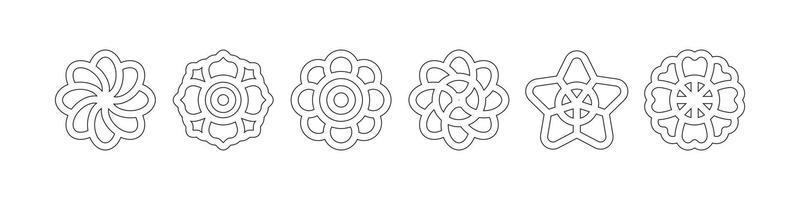 Blume Symbol Geometrie gestalten Vektor Kunst isoliert auf Weiß Hintergrund kostenlos herunterladen