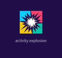 bunt Explosion Logo. einzigartig Design Farbe Übergänge. kreativ gefährlich Aktivität Logo Vorlage. Vektor. vektor