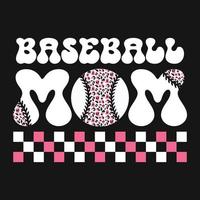 Baseball Mama Leopard T-Shirt Design vektor