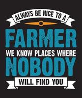 Farmer t Hemd Design mit Traktor, Farmer t Hemden, Farmer t Hemd Vektor, Farmer Typografie t Hemd Design vektor