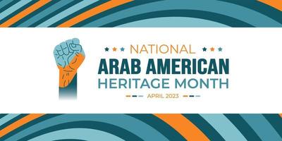 nationell arab amerikan arv månad bakgrund. arab amerikan arv månad social media baner eller hälsning kort. arab amerikan arv månad berömd i april USA förbi människor av arab ursprung. vektor