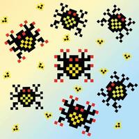 Pixel Spielen Krabbe Muster vektor