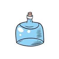 Hand gezeichnet Karikatur Stil Krug Flasche Blau Farbe Vektor Illustration isoliert auf Weiß Hintergrund.