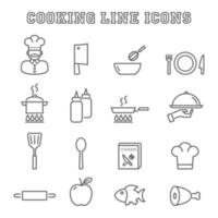 ikoner för matlagningslinje vektor