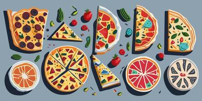 hinzufügen etwas Farbe zu Ihre Design mit diese eben Vektor Pizza Grafik