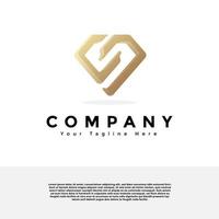 Diamant Logo mit Brief s Logo kreativ Vektor Design. Gradient Logo Prämie Vektor