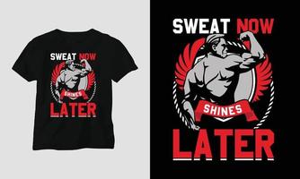 Fitnessstudio Liebhaber T-Shirt Design mit Bodybuilder Illustration vektor