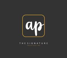 ap Initiale Brief Handschrift und Unterschrift Logo. ein Konzept Handschrift Initiale Logo mit Vorlage Element. vektor