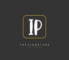 ip Initiale Brief Handschrift und Unterschrift Logo. ein Konzept Handschrift Initiale Logo mit Vorlage Element. vektor