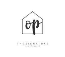 op Initiale Brief Handschrift und Unterschrift Logo. ein Konzept Handschrift Initiale Logo mit Vorlage Element. vektor