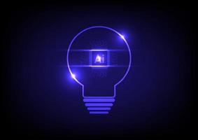 künstlich Intelligenz Konzept. ai und Schaltkreis Tafel Technologie mit die Glühbirne. Innovation und Idee. vektor