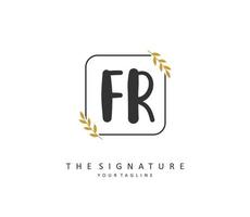 fr Initiale Brief Handschrift und Unterschrift Logo. ein Konzept Handschrift Initiale Logo mit Vorlage Element. vektor