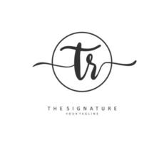 tr Initiale Brief Handschrift und Unterschrift Logo. ein Konzept Handschrift Initiale Logo mit Vorlage Element. vektor