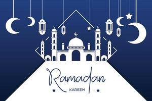 Ramadan kareem Vorlage Design benutzt zum Gruß Karte. Vektor Illustration