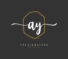 ay Initiale Brief Handschrift und Unterschrift Logo. ein Konzept Handschrift Initiale Logo mit Vorlage Element. vektor