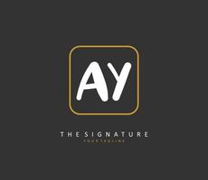 ay Initiale Brief Handschrift und Unterschrift Logo. ein Konzept Handschrift Initiale Logo mit Vorlage Element. vektor