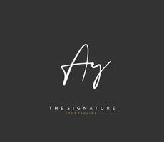 ay Initiale Brief Handschrift und Unterschrift Logo. ein Konzept Handschrift Initiale Logo mit Vorlage Element. vektor