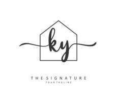 ky Initiale Brief Handschrift und Unterschrift Logo. ein Konzept Handschrift Initiale Logo mit Vorlage Element. vektor