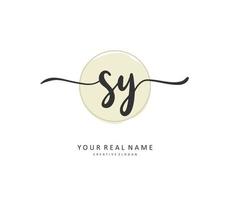 sy Initiale Brief Handschrift und Unterschrift Logo. ein Konzept Handschrift Initiale Logo mit Vorlage Element. vektor