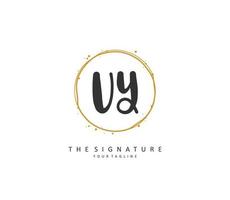 uy Initiale Brief Handschrift und Unterschrift Logo. ein Konzept Handschrift Initiale Logo mit Vorlage Element. vektor