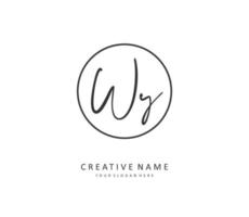 wy Initiale Brief Handschrift und Unterschrift Logo. ein Konzept Handschrift Initiale Logo mit Vorlage Element. vektor