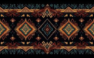 ethnisch abstrakt Ikat Muster. nahtlos Muster im Stammes-, Volk Stickerei, Mexikaner Stil. aztekisch geometrisch Kunst Ornament Druckdesign zum Teppich, Hintergrund, Kleidung, Verpackung, Stoff, Abdeckung, Textil- vektor