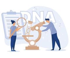 genetisk dna vetenskap begrepp. stor gen helix tecken. labb Utrustning. platt vektor modern illustration.