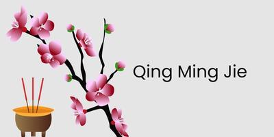 qing ming festival eller grav-svepande dag. qing ming jie kinesisk festival av ren ljus. vektor illustration.