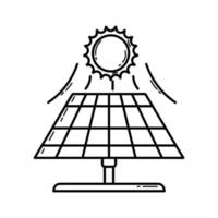 Öko. ökologisch Symbol. Solar- Tafeln. Linie Symbol. Grün Energie. sauber Planet. vektor